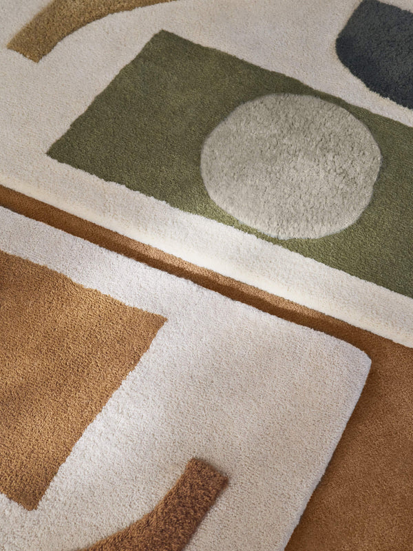 ferm LIVING Bloco Tufted Rug Large – Green / Off-white