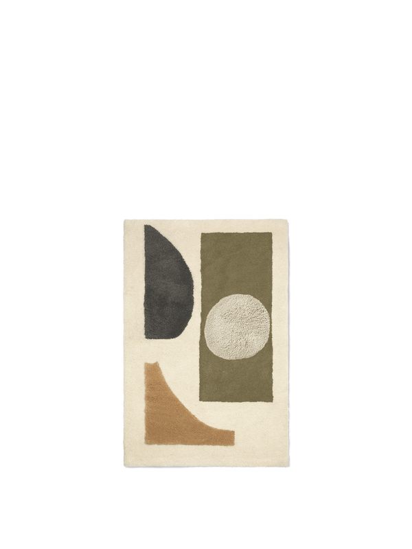 ferm LIVING Bloco Tufted Rug Small – Green / Off-white