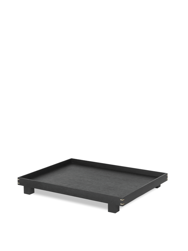 ferm LIVING Bon Wooden Tray Large – Black Painted Oak