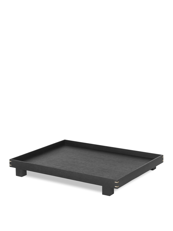 ferm LIVING Bon Wooden Tray Large – Black Painted Oak