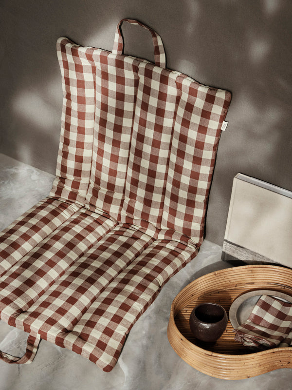 ferm LIVING Bothy Check Folding Mat – Cinnamon / Green