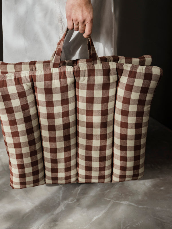 ferm LIVING Bothy Check Folding Mat – Cinnamon / Green