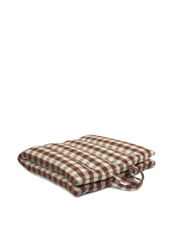 ferm LIVING Bothy Check Folding Mat – Cinnamon / Green