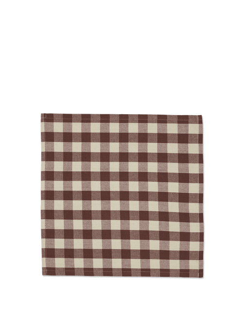 ferm LIVING Bothy Check Napkins – Set of 4 – Cinnamon / Grey Green