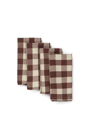 ferm LIVING Bothy Check Napkins – Set of 4 – Cinnamon / Grey Green