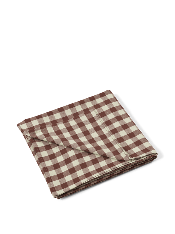 ferm LIVING Bothy Check Tablecloth – Cinnamon / Grey Green