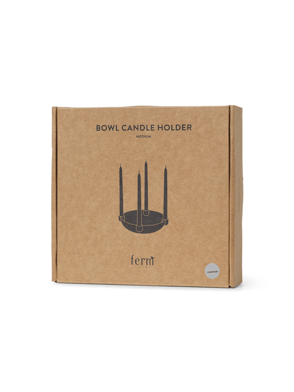 ferm LIVING Bowl Candle Holder Medium – Aluminium
