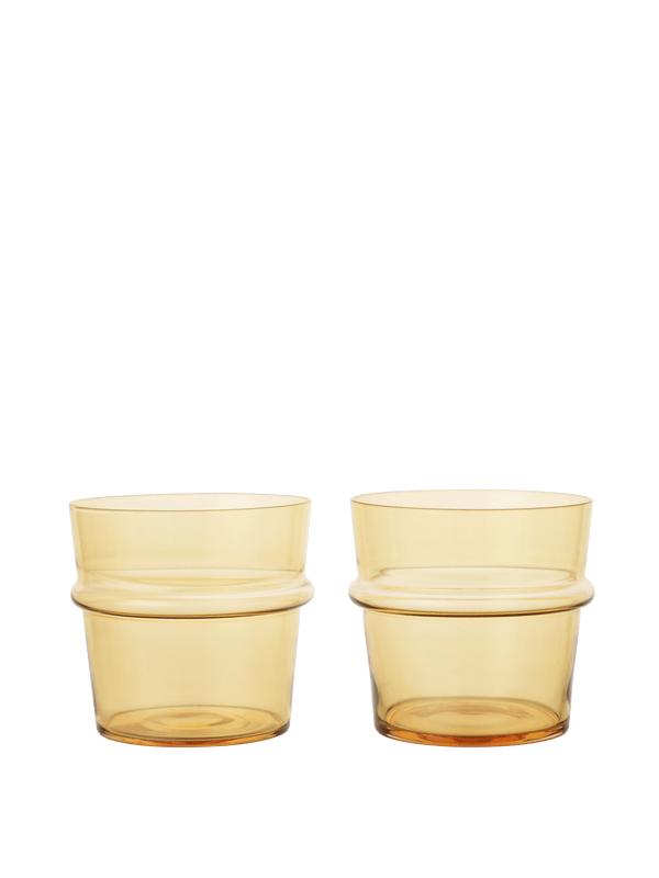ferm LIVING Boya Low Glasses – Set of 2 – Yellow