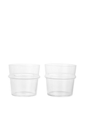 ferm LIVING Boya Low Glasses – Set of 2 – Clear with Bubbles