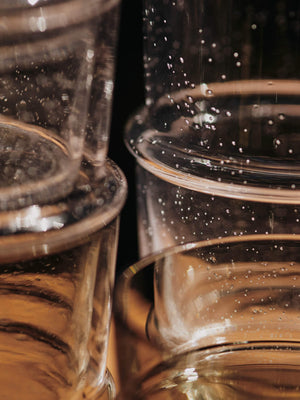 ferm LIVING Boya Low Glasses – Set of 2 – Clear with Bubbles