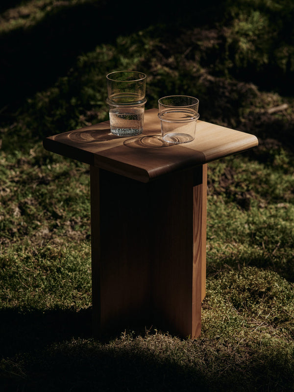 ferm LIVING Boya Low Glasses – Set of 2 – Clear with Bubbles