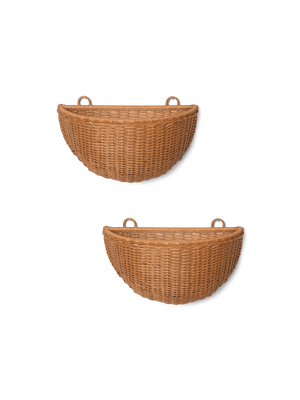 ferm LIVING Braided Wall Pockets – Set of 2 – Natural