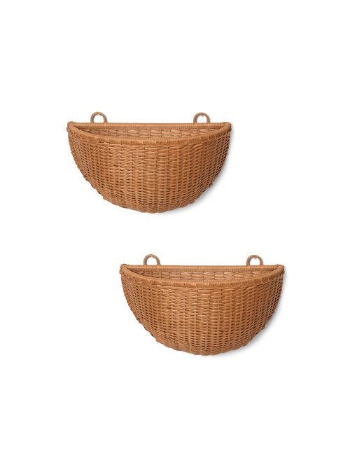 ferm LIVING Braided Wall Pockets – Set of 2 – Natural