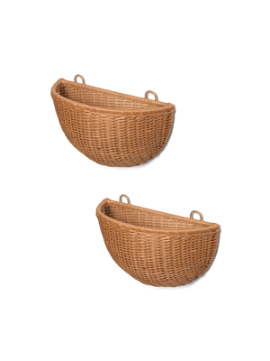 ferm LIVING Braided Wall Pockets – Set of 2 – Natural