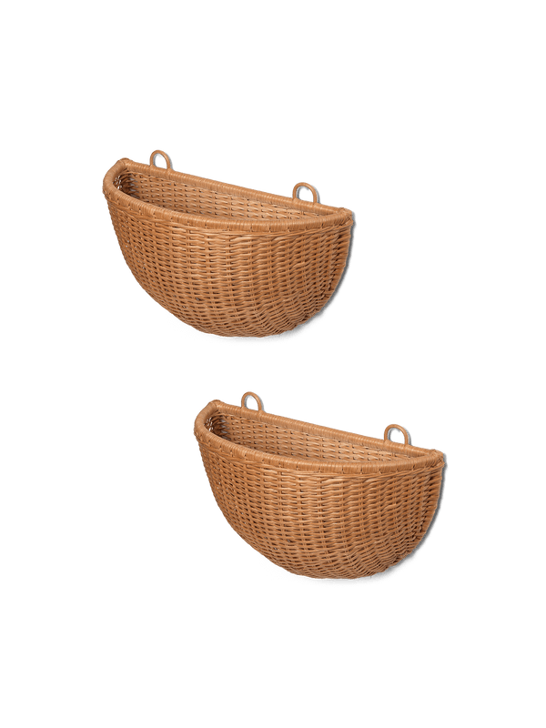 ferm LIVING Braided Wall Pockets – Set of 2 – Natural