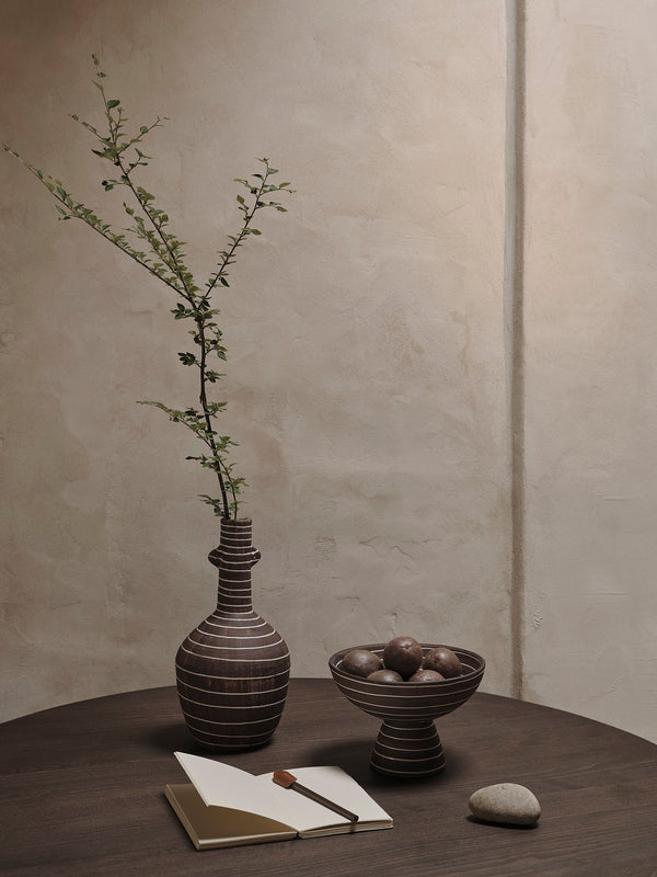 ferm LIVING Brura Vase – Coffee / White