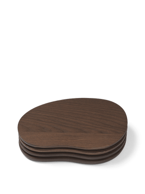 ferm LIVING Cairn Butter Boards – Set of 4 – Dark Brown