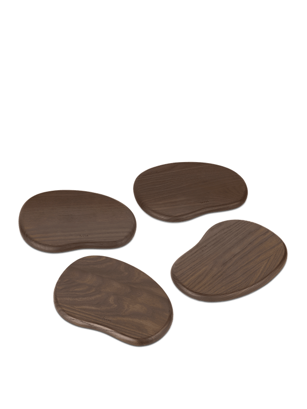 ferm LIVING Cairn Butter Boards – Set of 4 – Dark Brown