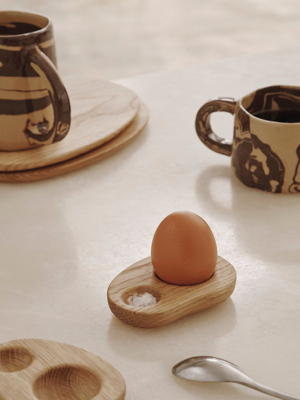ferm LIVING Cairn Egg Holder – Set of 2 – Oak