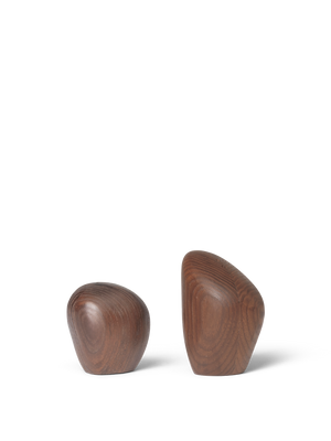 ferm LIVING Cairn Salt and Pepper Shakers – Set of 2 – Oak – Dark Brown