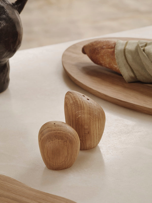 ferm LIVING Cairn Salt and Pepper Shakers – Set of 2 – Oak – Oak