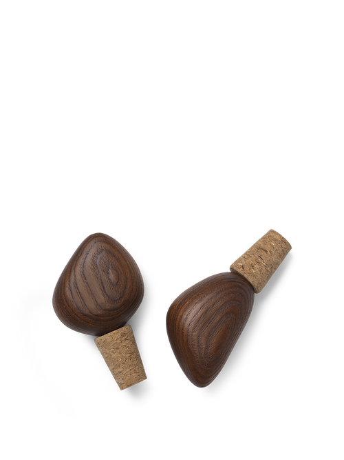 ferm LIVING Cairn Wine Stoppers – Set of 2 – Dark Brown