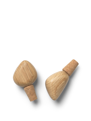 ferm LIVING Cairn Wine Stoppers – Set of 2 – Oak