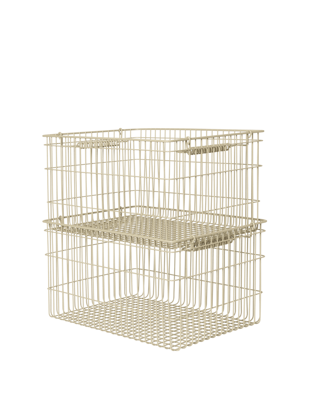 ferm LIVING Cala Stackable Baskets – Set of 2 – Cashmere