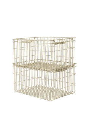 ferm LIVING Cala Stackable Baskets – Set of 2 – Cashmere