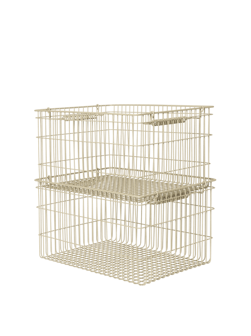 ferm LIVING Cala Stackable Baskets – Set of 2 – Cashmere
