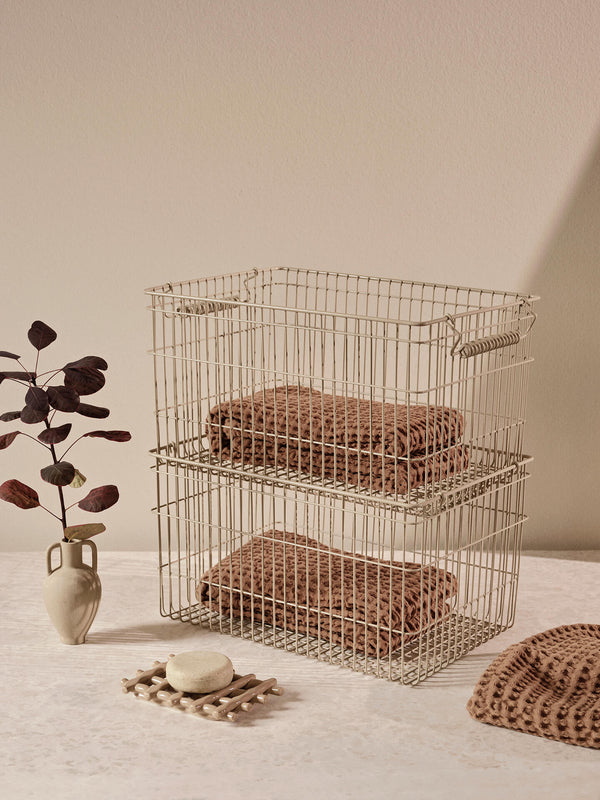 ferm LIVING Cala Stackable Baskets – Set of 2 – Cashmere