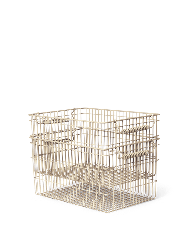 ferm LIVING Cala Stackable Baskets – Set of 2 – Cashmere