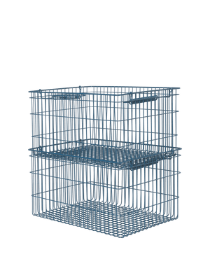 ferm LIVING Cala Stackable Baskets – Set of 2 – Dark Blue