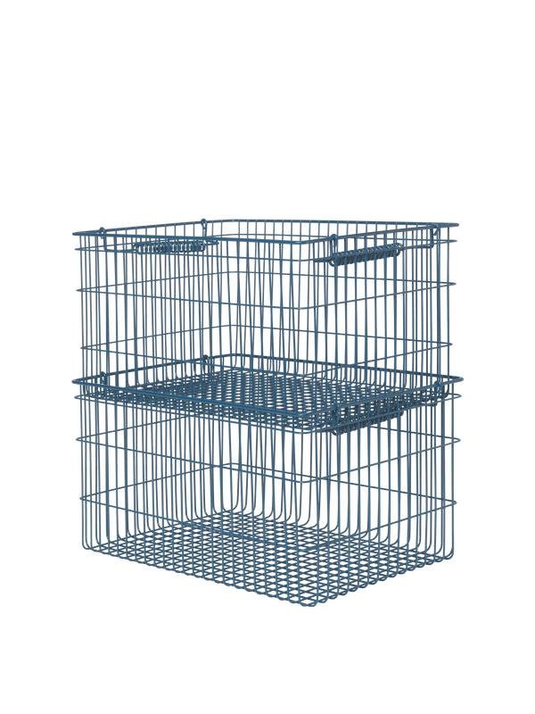 ferm LIVING Cala Stackable Baskets – Set of 2 – Dark Blue