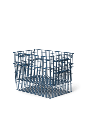ferm LIVING Cala Stackable Baskets – Set of 2 – Dark Blue