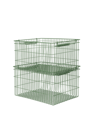ferm LIVING Cala Stackable Baskets – Set of 2 – Verdant Green