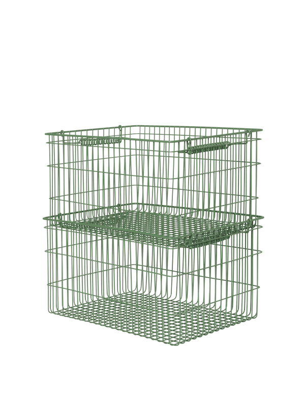 ferm LIVING Cala Stackable Baskets – Set of 2 – Verdant Green