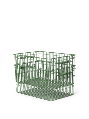 ferm LIVING Cala Stackable Baskets – Set of 2 – Verdant Green