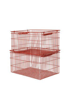 ferm LIVING Cala Stackable Baskets – Set of 2 – Poppy Red