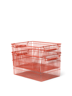 ferm LIVING Cala Stackable Baskets – Set of 2 – Poppy Red