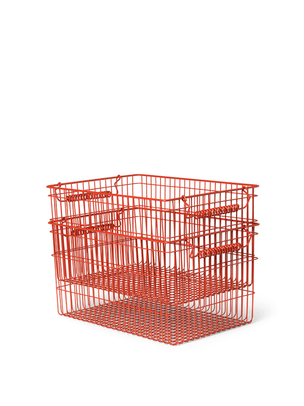 ferm LIVING Cala Stackable Baskets – Set of 2 – Poppy Red