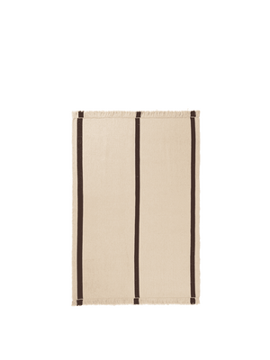 ferm LIVING Calm Kelim Rug 140 x 200 cm – Off-white / Coffee