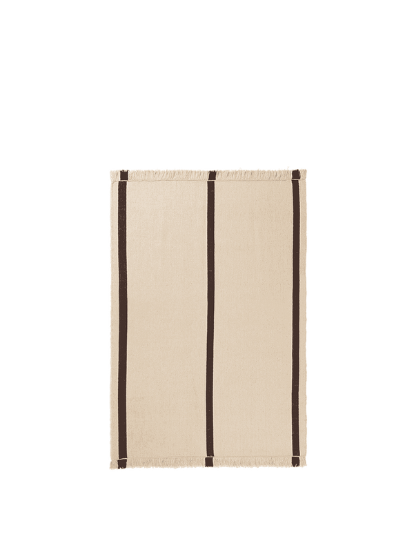ferm LIVING Calm Kelim Rug 140 x 200 cm – Off-white / Coffee