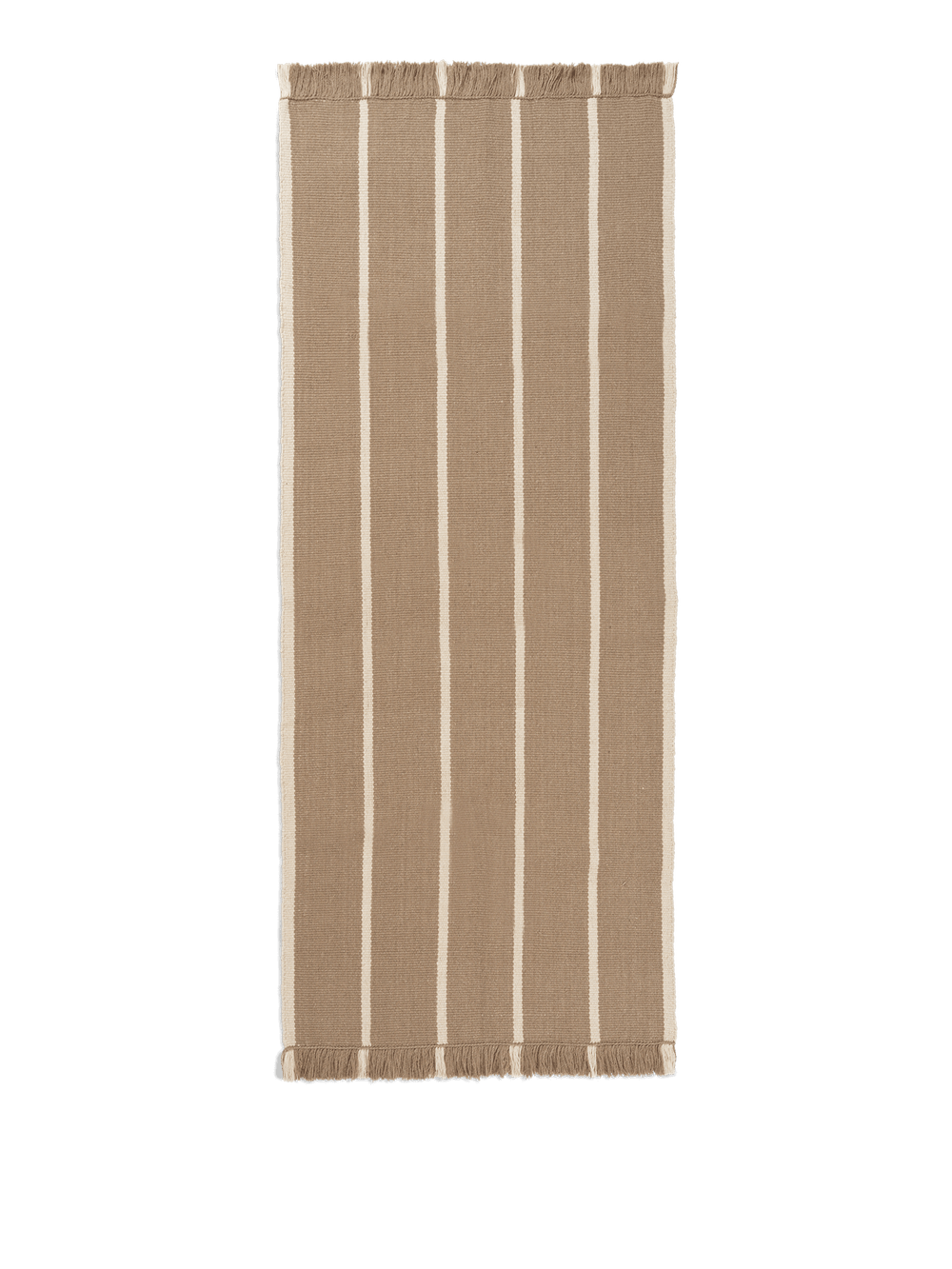 ferm LIVING Calm Kelim Runner 80 x 200 cm – Dark Sand / Off-white