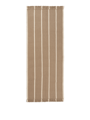 ferm LIVING Calm Kelim Runner 80 x 200 cm – Dark Sand / Off-white