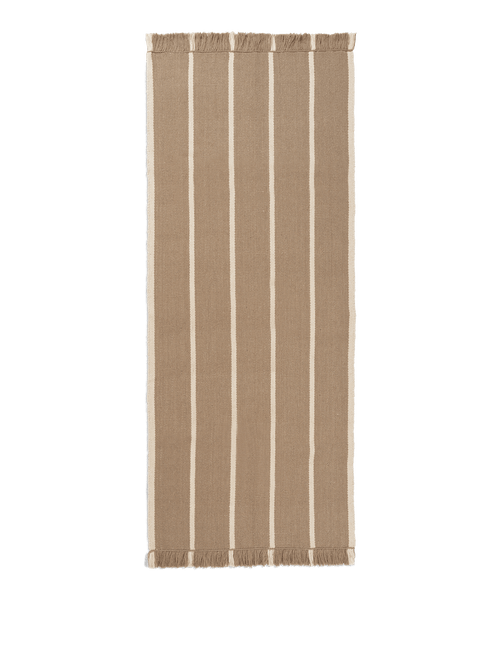 ferm LIVING Calm Kelim Runner 80 x 200 cm – Dark Sand / Off-white