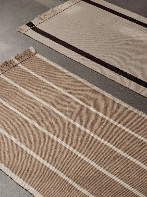 ferm LIVING Calm Kelim Runner 80 x 200 cm – Off-white / Coffee