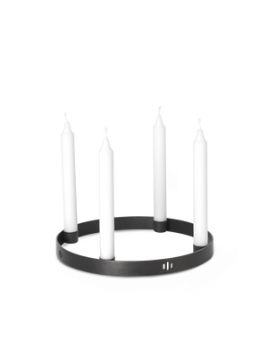 ferm LIVING Candle Holder Circle – Small – Black Brass