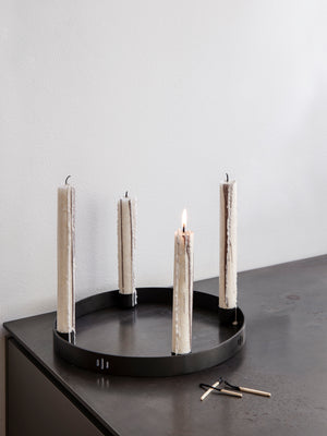 ferm LIVING Candle Holder Circle – Small – Black Brass