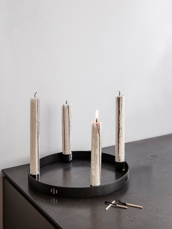 ferm LIVING Candle Holder Circle – Small – Black Brass